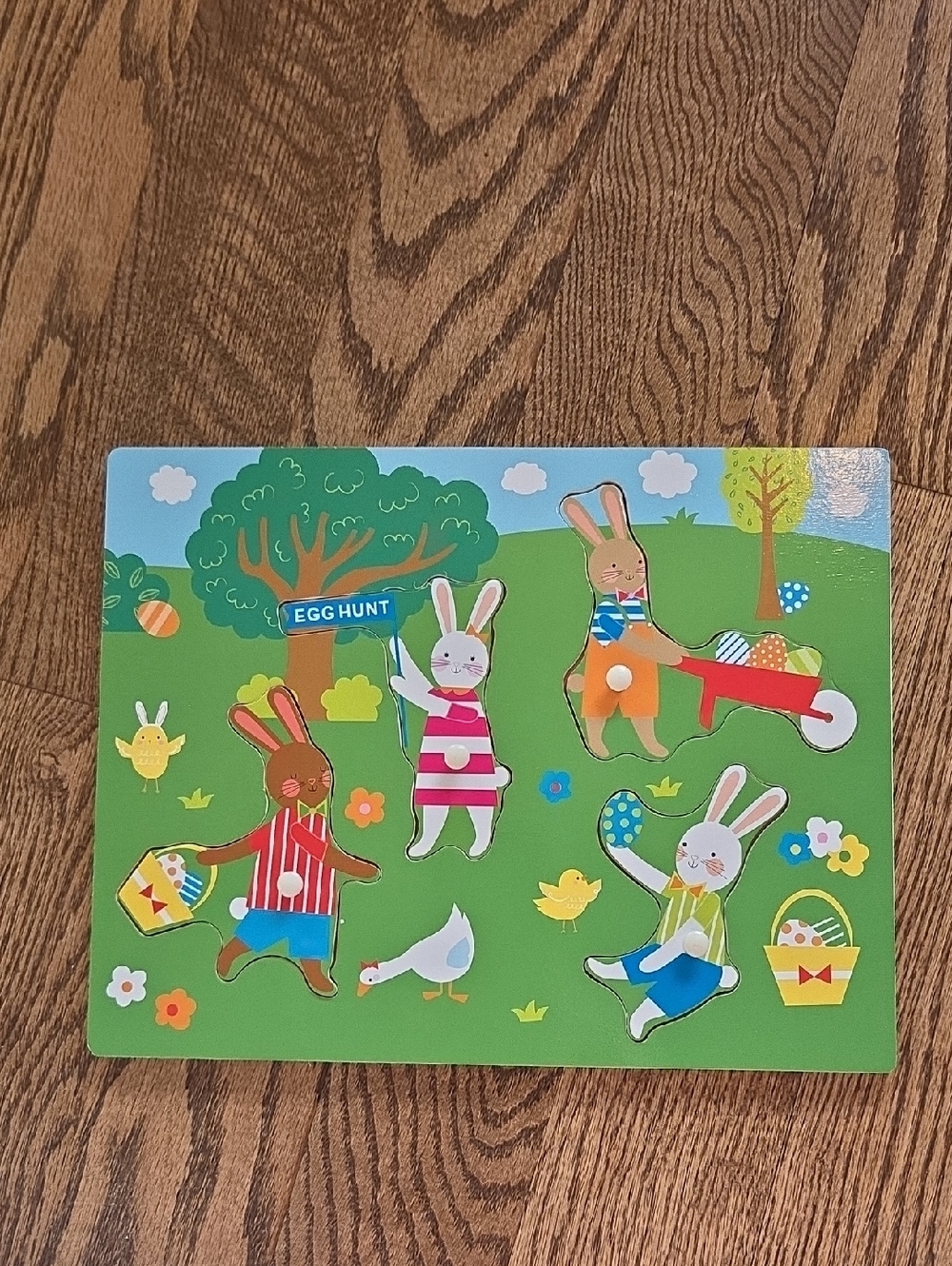Colorful Bunny Egg Hunt Puzzle Board